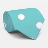 Aquamarine Himmel-Polka-Punkt-Hals-Krawatte Krawatte (Gerollt)