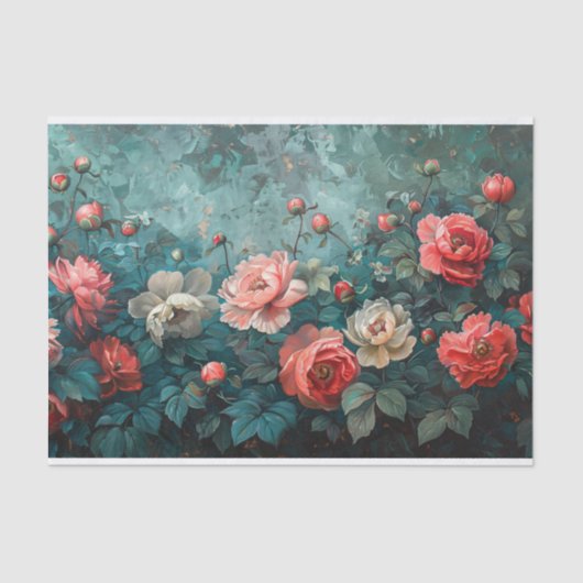 Aquamarine Hintergrundbilder für rosa Peonies Seidenpapier (Vorderseite)