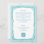 Aquamarine Hochzeit am Strand QR UAWG All-in-One Einladung (Rückseite)