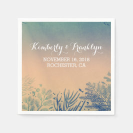 Aquamarine Hochzeit am Strand Serviette