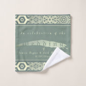 Aquamarine Hochzeit Badhandtuch Set (Waschlappen)