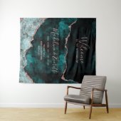 Aquamarine Hochzeit der Grünen Rose Gold Agate Mar Wandteppich (Beispiel (Horizontal))