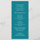 Aquamarine Hochzeit der klassischen Monogramm Programm (Rückseite)