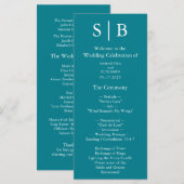 Aquamarine Hochzeit der klassischen Monogramm Programm (Vorne/Hinten)