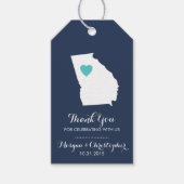 Aquamarine Hochzeit der Marine Danke an Georgia Geschenkanhänger (Vorderseite)