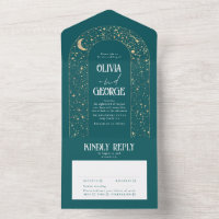 Aquamarine Hochzeit der Night Sky Stars Celestial