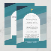 Aquamarine Hochzeit des Blue Katholic Nuptial Mass Einladung (Vorne/Hinten)