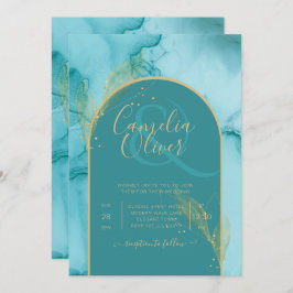 Aquamarine Hochzeit des Ocean Turquoise Einladung