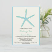 Aquamarine Hochzeit Einladung (Stehend Vorderseite)