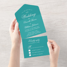 Aquamarine Hochzeit Elegante Script Calligraphy Bl
