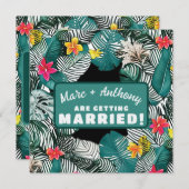 Aquamarine Hochzeit in Urlaubsort des grünen Trope Save The Date (Vorne/Hinten)