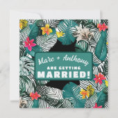 Aquamarine Hochzeit in Urlaubsort des grünen Trope Save The Date (Vorderseite)