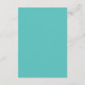 Aquamarine Hochzeit in Urlaubsort des weißen Stran Begleitkarte (Rückseite)