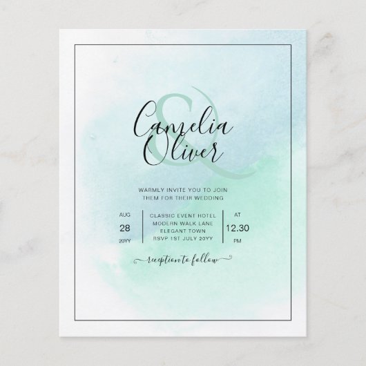 Aquamarine Hochzeit mit dem niedrigsten Budget All Flyer (Vorne)