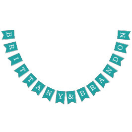 Aquamarine Hochzeit mit einfachen Brautbädern Wimpelkette