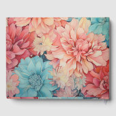 Aquamarine Hochzeit mit Korallen und Champagner Gästebuch (Rückseite)