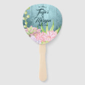 Aquamarine Hochzeit mit magischen Wasserfarben Fächer (Vorderseite)