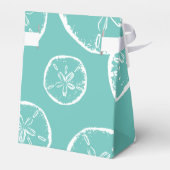 Aquamarine Hochzeit mit weißem Sand-Dollar-Muschel Geschenkschachtel (Rückseite)