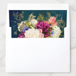 Aquamarine Hochzeit, Navy, Green, Gold Bold Floral