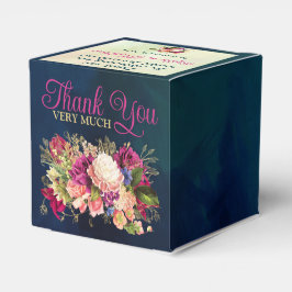 Aquamarine Hochzeit, Navy, Green, Gold Bold Floral Geschenkschachtel