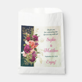 Aquamarine Hochzeit, Navy, Green, Gold Bold Floral Geschenktütchen