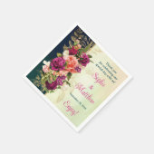 Aquamarine Hochzeit, Navy, Green, Gold Bold Floral Serviette (Ecke)