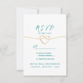 Aquamarine Hochzeit RSVP Karte (Vorderseite)