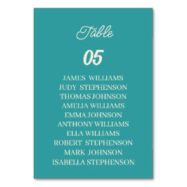 Aquamarine Hochzeit Tischnummer