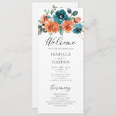 Aquamarine Hochzeit von Rost Orange-Flora Programm (Vorne/Hinten)