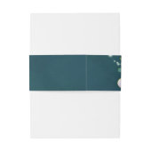 Aquamarine Hochzeit von String Light Trees Einladungsbanderole (Rückseitenbeispiel)