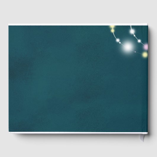 Aquamarine Hochzeit von String Light Trees Gästebuch (Rückseite)