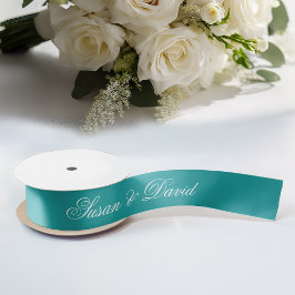 Aquamarine Hochzeitsband - Einfache elegante Kalli Satinband