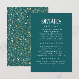 Aquamarine Hochzeitsdetails für Nachtstars Begleitkarte