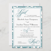 Aquamarine Hochzeitseinladung Einladung (Vorderseite)