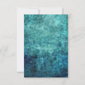 Aquamarine Hochzeitsempfehlung mit blauem Grunge Einladung (Rückseite)