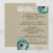 Aquamarine Hochzeitsempfehlung von Daisy und Burla Einladung (Vorne/Hinten)