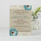 Aquamarine Hochzeitsempfehlung von Daisy und Burla Einladung (Stehend Vorderseite)