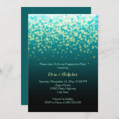 Aquamarine Hochzeitsfeier Einladung (Vorne/Hinten)