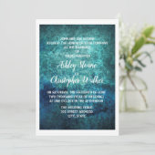 Aquamarine Hochzeitsfeier mit blauem Wasser Einladung (Stehend Vorderseite)