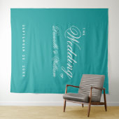 Aquamarine Hochzeitshintergrund - Einfache elegant Wandteppich (Beispiel (Horizontal))