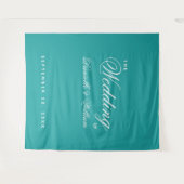 Aquamarine Hochzeitshintergrund - Einfache elegant Wandteppich (Vorderseite (Horizontal))