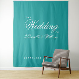 Aquamarine Hochzeitshintergrund - Einfache elegant Wandteppich