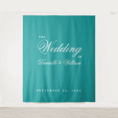 Aquamarine Hochzeitshintergrund - Einfache elegant Wandteppich (Vorderseite)