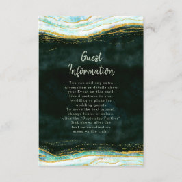 Aquamarine Hochzeitsinformationen zu Green & Gold  Begleitkarte