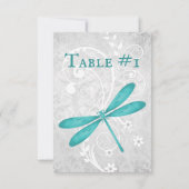 Aquamarine Hochzeitskarte für Libellen Einladung (Rückseite)