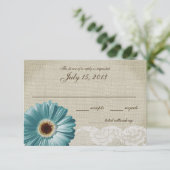Aquamarine Hochzeitskarte RSVP Karte (Stehend Vorderseite)