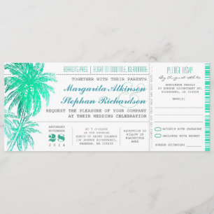 Aquamarine Hochzeitskarten für den tropischen Stra Einladung