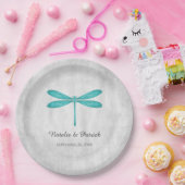 Aquamarine Hochzeitspapier-Teller Pappteller (Party)