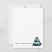 Aquamarine Hochzeitstorte Save the Date (Rückseite)