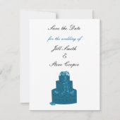 Aquamarine Hochzeitstorte Save the Date (Vorderseite)